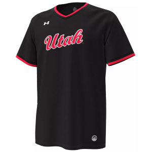 Under Armour Men's Utah Utes Black Alternate Replica Baseball Jersey, Medium