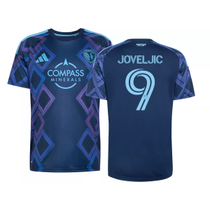 adidas Adult Sporting Kansas City Dejan Joveljic #9 2026 Secondary Replica 'The 18th & Vine Kit' Jersey, Men's, XL, Blue