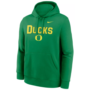 Nike Men's Oregon Ducks Apple Green Club Fleece Tackle Twill Hoodie, Medium