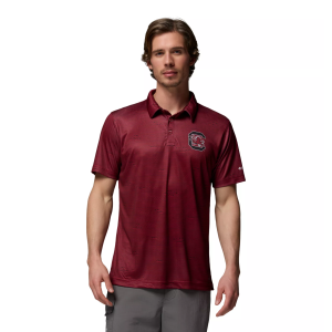Columbia Men's South Carolina Gamecocks Red Super Terminal Tackle Polo, XL