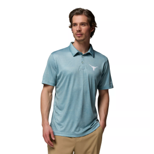 Columbia Men's Texas Longhorns Crushed Blue Super Terminal Tackle Polo, Small, Multi