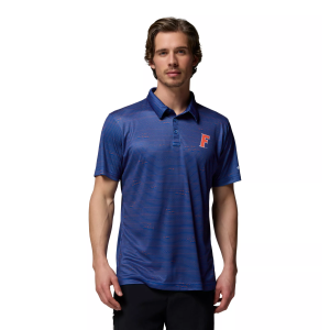 Columbia Men's Florida Gators Blue Super Terminal Tackle Polo, Large
