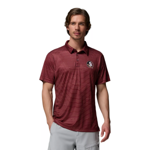 Columbia Men's Florida State Seminoles Red Super Terminal Tackle Polo, XL