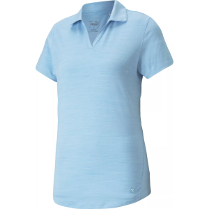 PUMA Women's CLOUDSPUN Golf Polo, Large, Placid Blue Heather