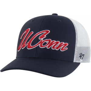 '47 Adult UConn Huskies Navy Overhand Adjustable Trucker Hat, Men's, Blue