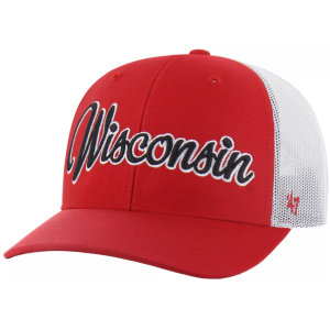 '47 Adult Wisconsin Badgers Red Overhand Adjustable Trucker Hat, Men's