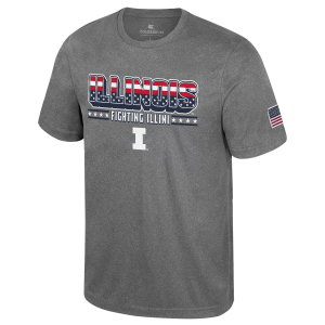 Colosseum Men's Illinois Fighting Illini Grey Herald T-Shirt, XXL, Gray