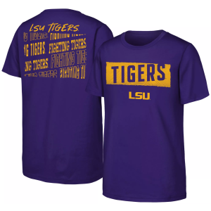 NCAA Youth LSU Tigers Purple Tale of the Tape T-Shirt, Small