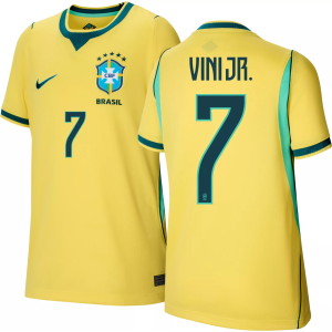 Nike Youth Brazil Vinicius Junior #7 2026 Home Replica Jersey, Medium, Yellow