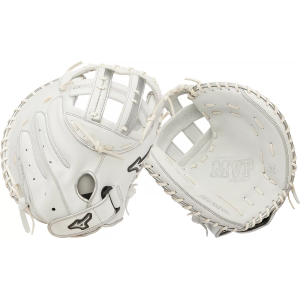 Mizuno Mizuno 34'' MVP Select Series Fastpitch Catcher's Mitt, White/Silver - $139.99 at DICK'S Sporting Goods