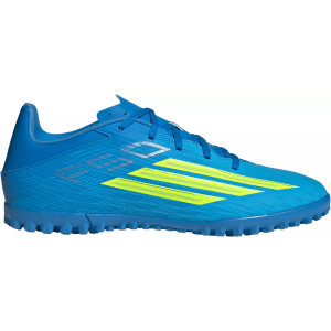 adidas Kids' F50 Club Turf Soccer Cleats, M10/W11, Blue/Yellow
