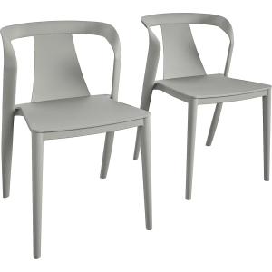 Queer Eye Adrian Curved Arm Dining Chair 2-Pack, Fog Gray