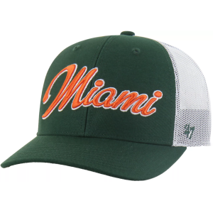 '47 Adult Miami Hurricanes Dark Green Overhand Adjustable Trucker Hat, Men's