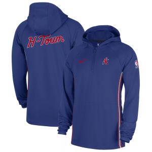 Nike Adult 2025-26 City Edition Houston Rockets On Court Zone Warm-Up Hoodie, Men's, Small, Blue