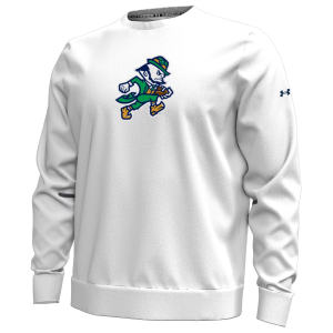 Under Armour Men's Notre Dame Fighting Irish White Unstoppable Freeman Crew Pullover Sweatshirt, Large