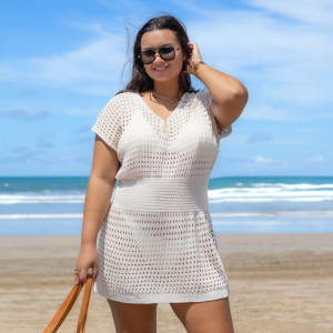 Cupshe Cupshe Women's V-Neck Mini Beach Cover-up Dress, Small, Beige - $35.99 at DICK'S Sporting Goods