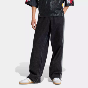 adidas Originals Men's Denim Firebird Pants, Size 40, True Black Denim