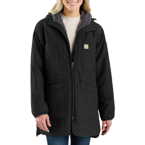 Carhartt Women's Rain Defender Hooded Jacket, XS, Black