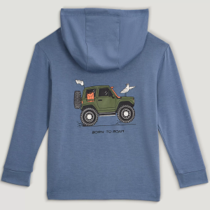 Free Fly Toddler Bamboo Shade Graphic Hoodie, Boys', 5T, Born To Roam Pacific Blue