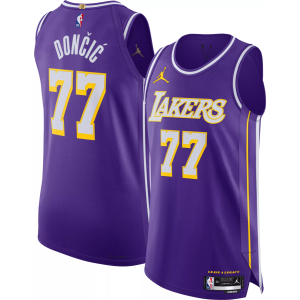 Jordan Adult Los Angeles Lakers Luka Doncic #77 Purple Authentic Statement Jersey, Men's, Size 40