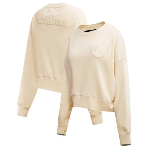 Pro Standard Women's Golden State Warriors Off White Neutral Fleece Crewneck Sweatshirt, Large