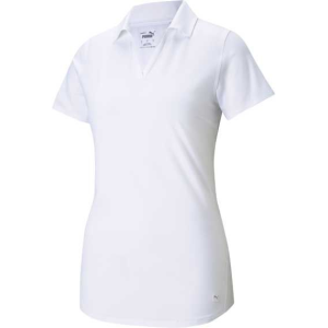 PUMA Women's CLOUDSPUN Golf Polo, Large, Bright White