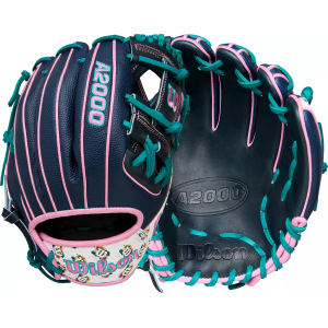 Wilson Wilson 11.5" 1786SS South Florida A2000 SuperSkin Series Glove, Men's, Navy/Pink/Teal - $329.99 at DICK'S Sporting Goods