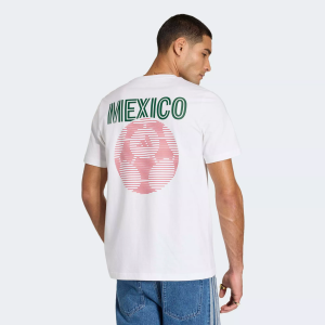 adidas Men's Mexico Azteca Poster Graphic T-Shirt, Small, White