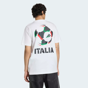 adidas Men's Italy Etrusco Poster Graphic T-Shirt, Small, White