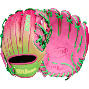 Wilson Wilson 11.5" 1786SS Cherry Limeade A2000 SuperSkin Series Glove, Men's, Flamingo Pink/Lime Green - $329.99 at DICK'S Sporting Goods