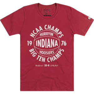 Homefield Homefield Adult Indiana Hoosiers 50th Anniversary 1976 Basketball Champs Heather Grey T-Shirt, Men's, Small, Red - $38.00 at DICK'S Sporting Goods