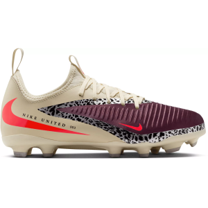 Nike Kids' United Phantom 6 Academy FG Soccer Cleats, Red/White