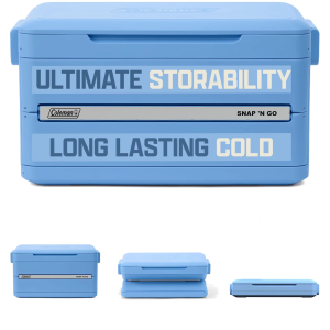 Coleman Snap 'N Go 55-Quart Collapsible Hard Cooler, Blue Sky