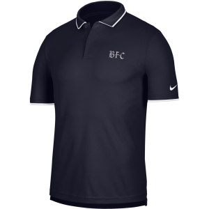 Nike Adult Bay FC Navy Wordmark College Polo, Men's, Large, Blue