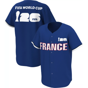 Outerstuff Outerstuff Adult France Blue Multi Graphic Button-Up Baseball Jersey, Men's, Medium - $15.73 at DICK'S Sporting Goods