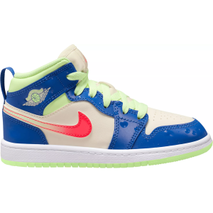 Jordan Jordan Kids' Preschool Air Jordan 1 Mid SE Basketball Shoes, Size 11, Game Royal/Pale Ivory-Barely Volt-Infrared 23-White - $79.99 at DICK'S Sporting Goods