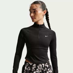 Nike Women's Tempo Dri-FIT Fitted Half-Zip, Medium, Black