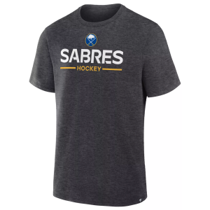 NHL Men's Buffalo Sabres Charcoal Heather Authentic Primary T-Shirt, Large, Gray