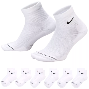 Nike Everyday Elevated Ankle Socks - 6 Pairs, Men's, Small, White