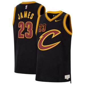 Nike Men's Cleveland Cavaliers LeBron James #23 Black Authentic Reserve Jersey, Large