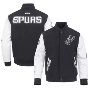 Pro Standard Men's San Antonio Spurs Black Classic Wool Varsity Jacket, Small