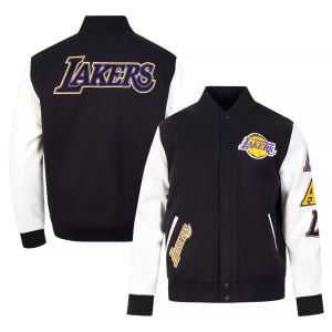 Pro Standard Men's Los Angeles Lakers Black Classic Wool Varsity Jacket, Small