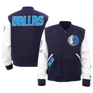 Pro Standard Men's Dallas Mavericks Navy Classic Wool Varsity Jacket, XXXL, Blue