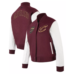 Pro Standard Women's Cleveland Cavaliers Red Classic Wool Varsity Jacket, Small