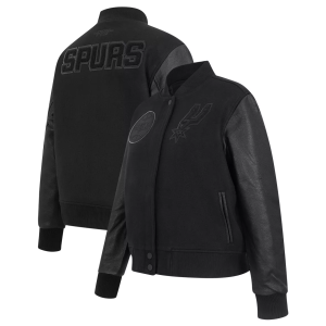 Pro Standard Women's San Antonio Spurs Black Classic Wool Varsity Jacket, XS
