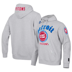Pro Standard Men's Detroit Pistons Grey Old English Fleece Hoodie, Medium, Gray