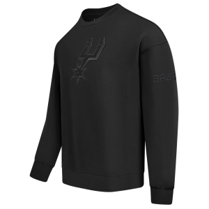 Pro Standard Men's San Antonio Spurs Black Neutral Drop Shoulder Fleece Crewneck Sweatshirt, Small
