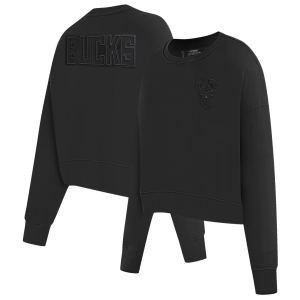 Pro Standard Women's Milwaukee Bucks Black Neutral Fleece Crewneck Sweatshirt, XS