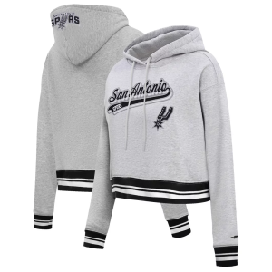 Pro Standard Women's San Antonio Spurs Black Script Tail Rib Fleece Pullover Hoodie, XS