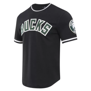 Pro Standard Men's Milwaukee Bucks Black Classic Chenille T-Shirt, Medium